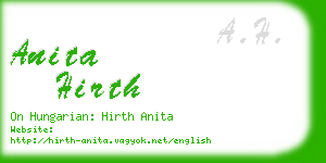 anita hirth business card